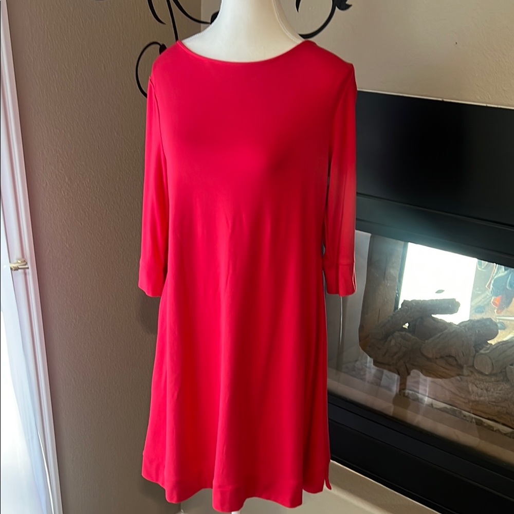 Donna Ricco Red A-Line Midi Dress
